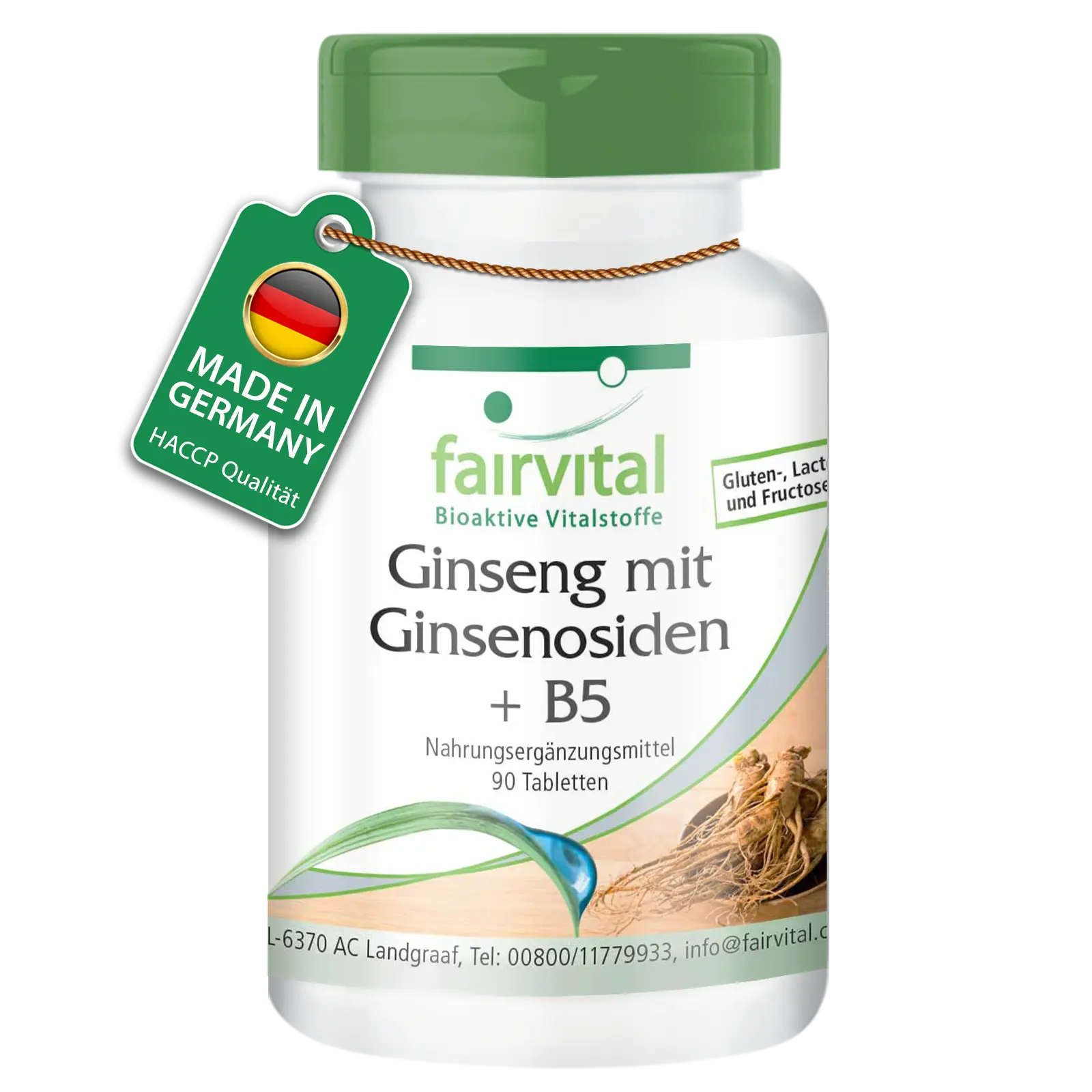 Ginseng with Ginsenosides + B5 - 90 Tablets