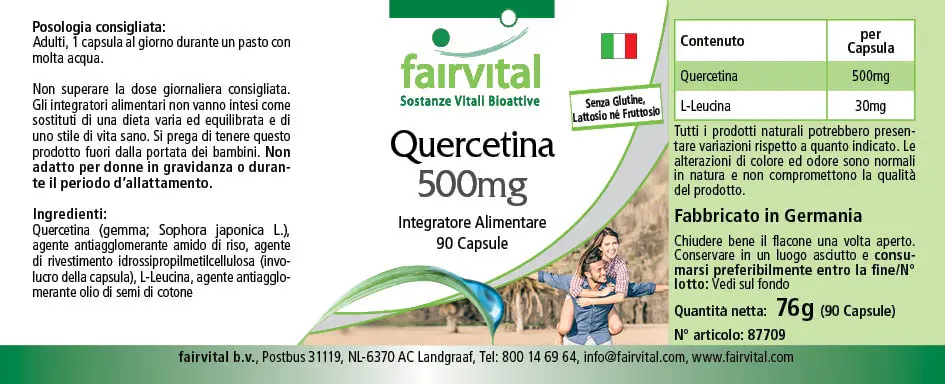 Quercetin 500mg - 90 Capsules