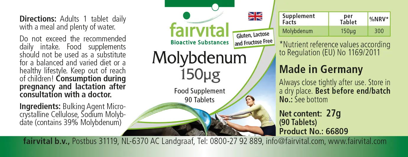 Molybdenum 150µg - 90 Tablets