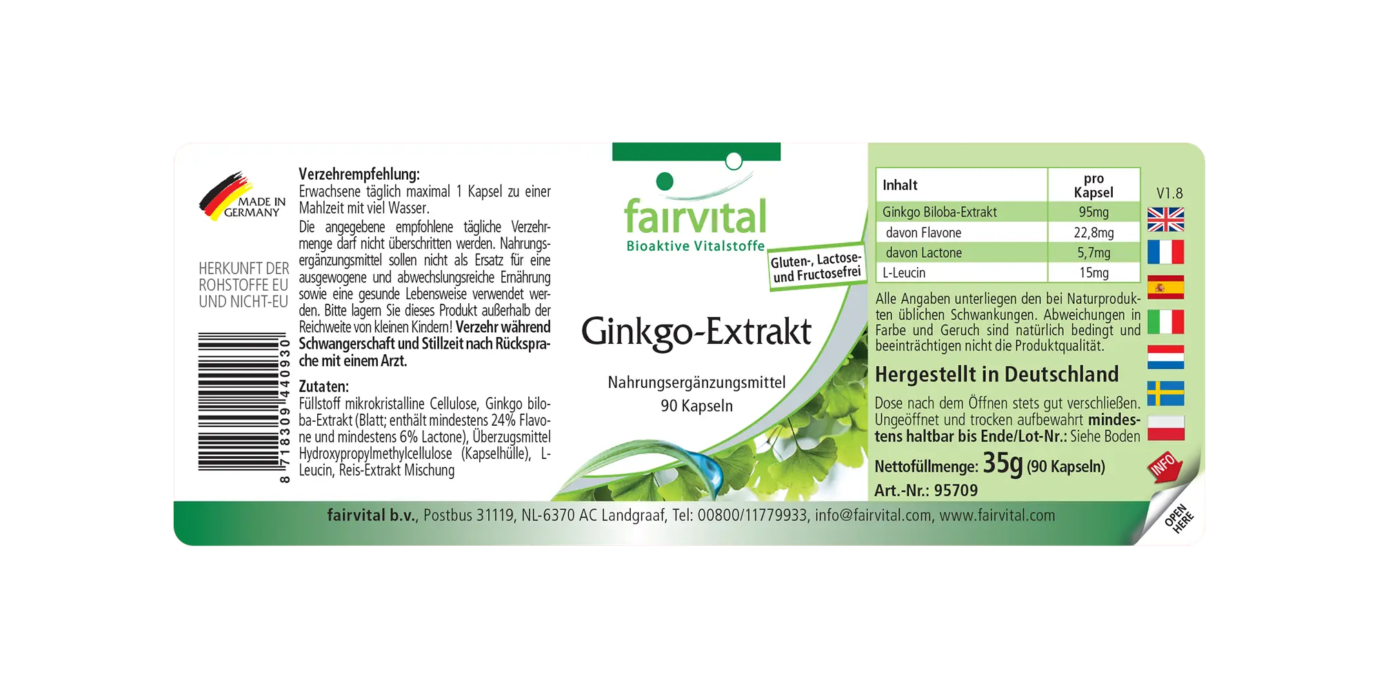 Ginkgo-extract 100mg - 90 capsules