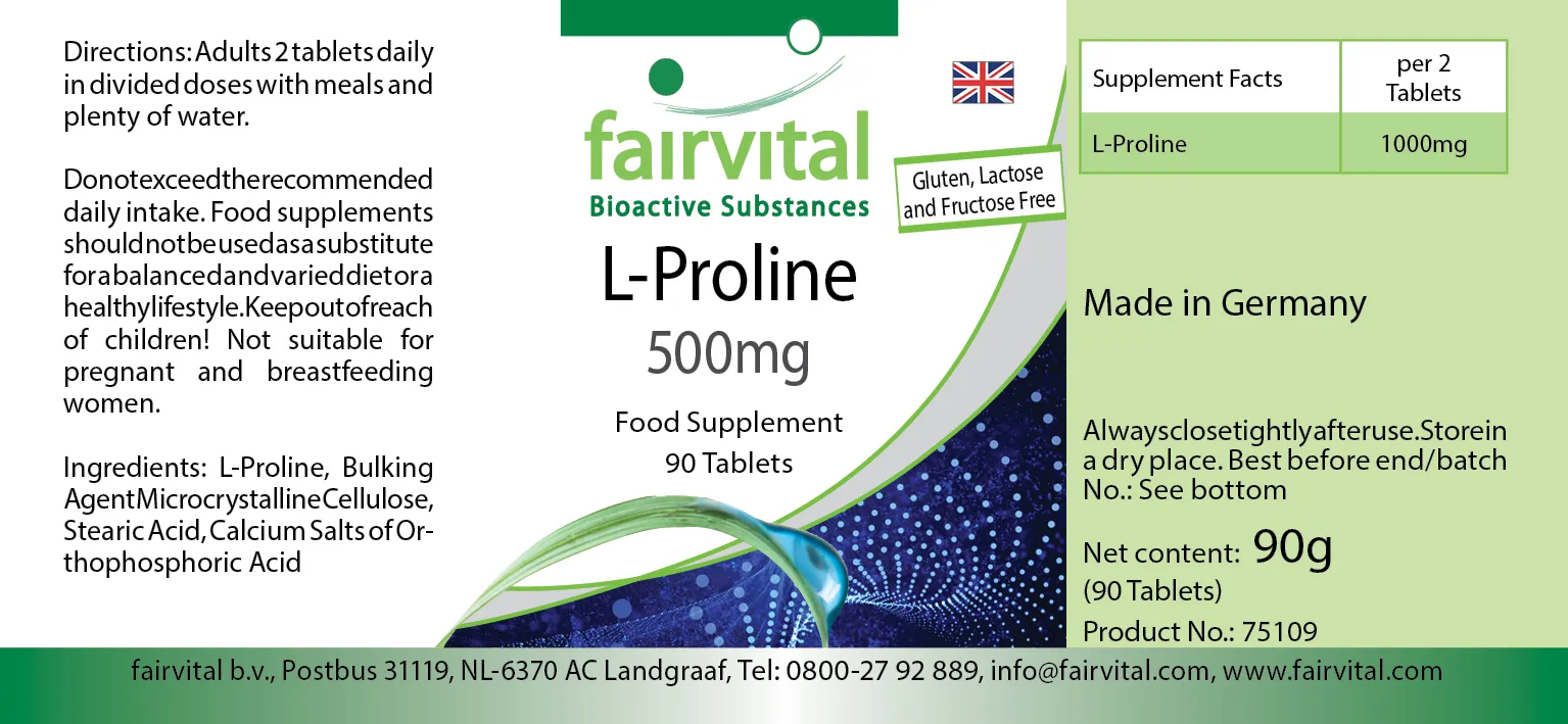 L-proline 500mg - 90 tabletten