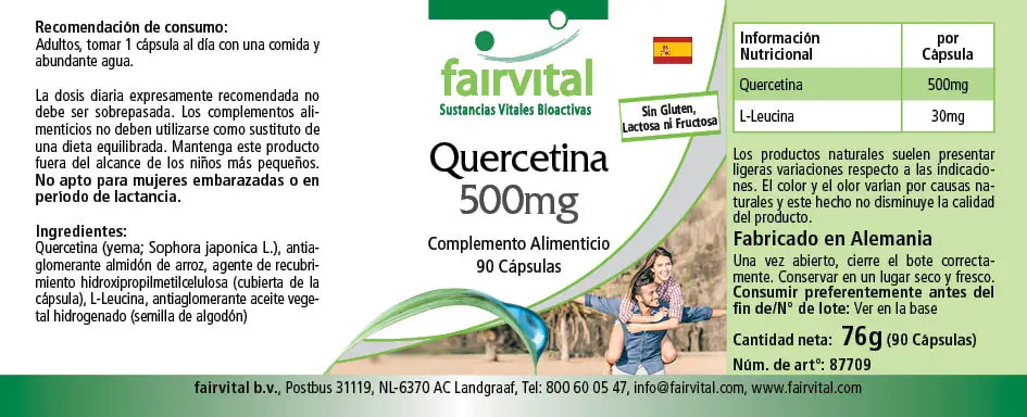 Quercetin 500mg - 90 Capsules