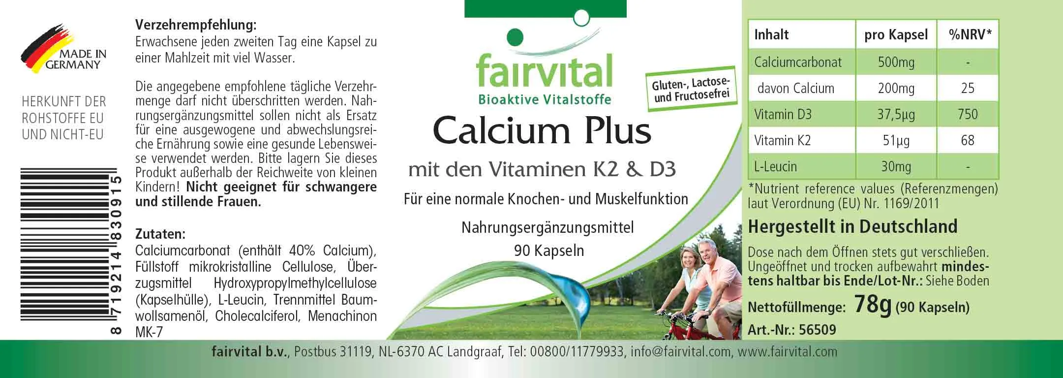 Calcium Plus mit K2 & D3 - 90 Kapseln