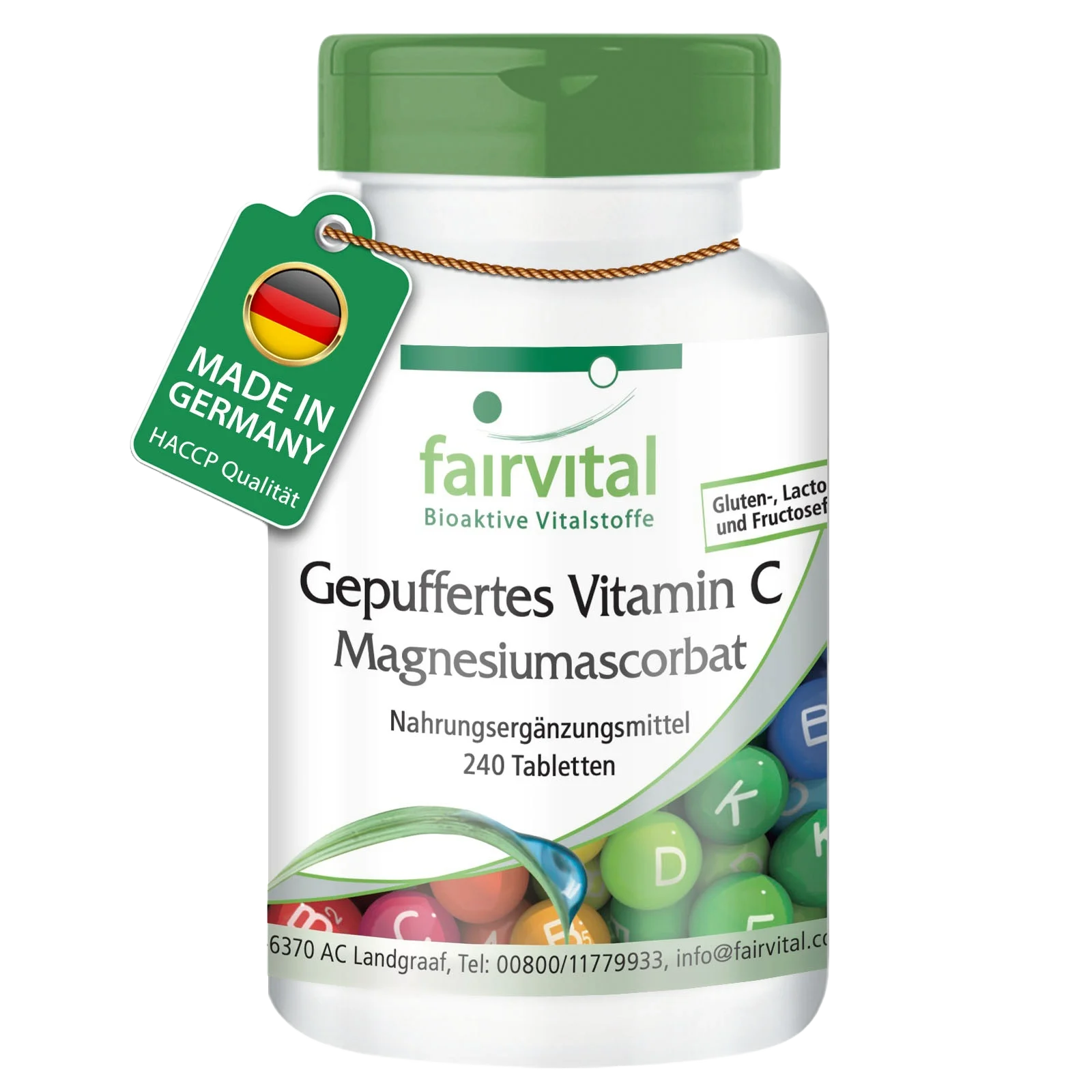 Buffered vitamin C as magnesium ascorbate - 240 tablets