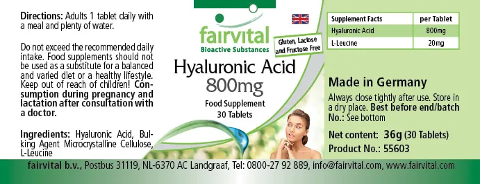 Hyaluronic acid 800mg