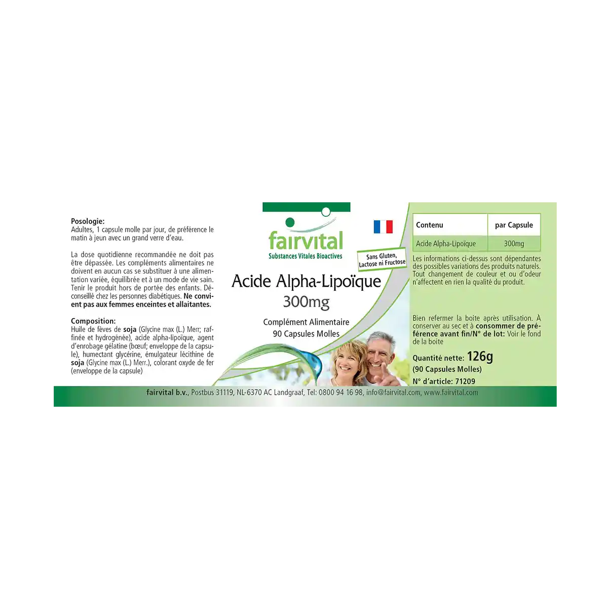 Acide alpha-lipoïque 300mg - 90 capsules molles