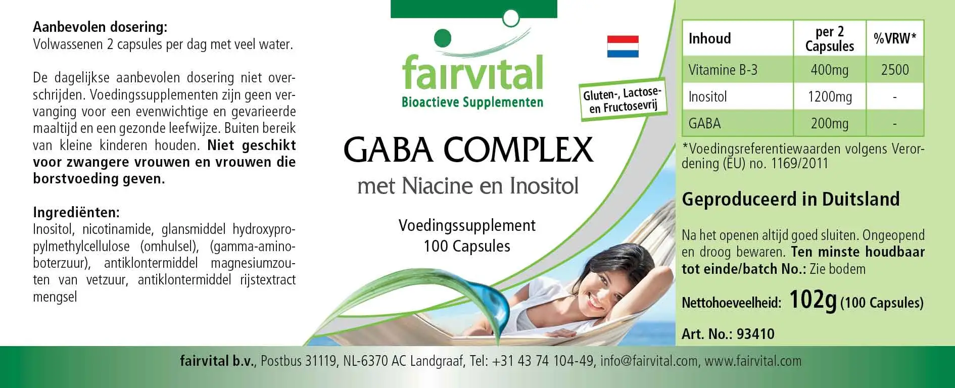 Complesso di GABA con niacina e inositolo – 100 capsule