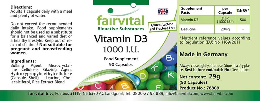 Vitamina D3 1000 U.I. - 90 Cápsulas