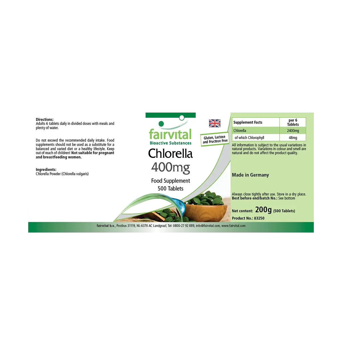 Chlorella 400mg - 500 comprimés