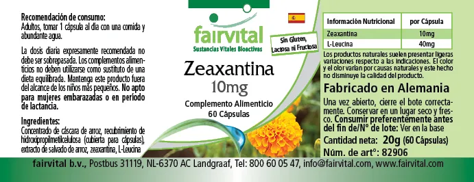 Zeaxantina 10mg – 60 Capsule