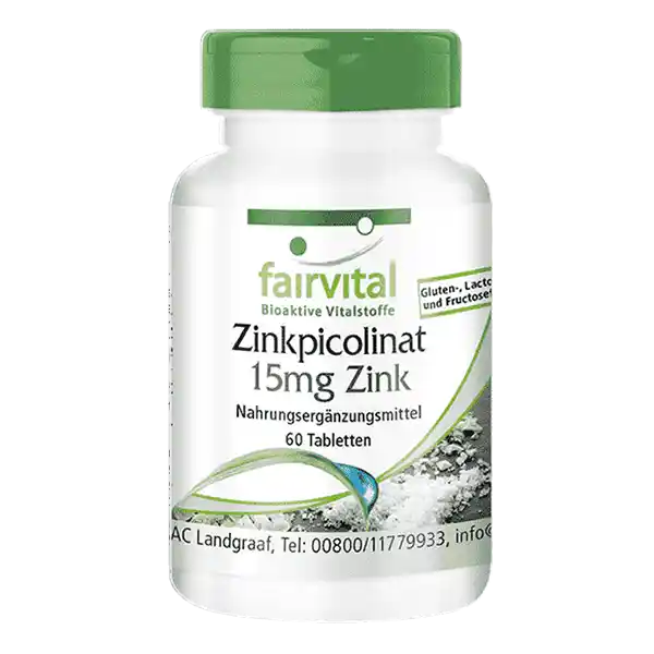 Picolinate de zinc avec 15mg de zinc - 60 comprimés