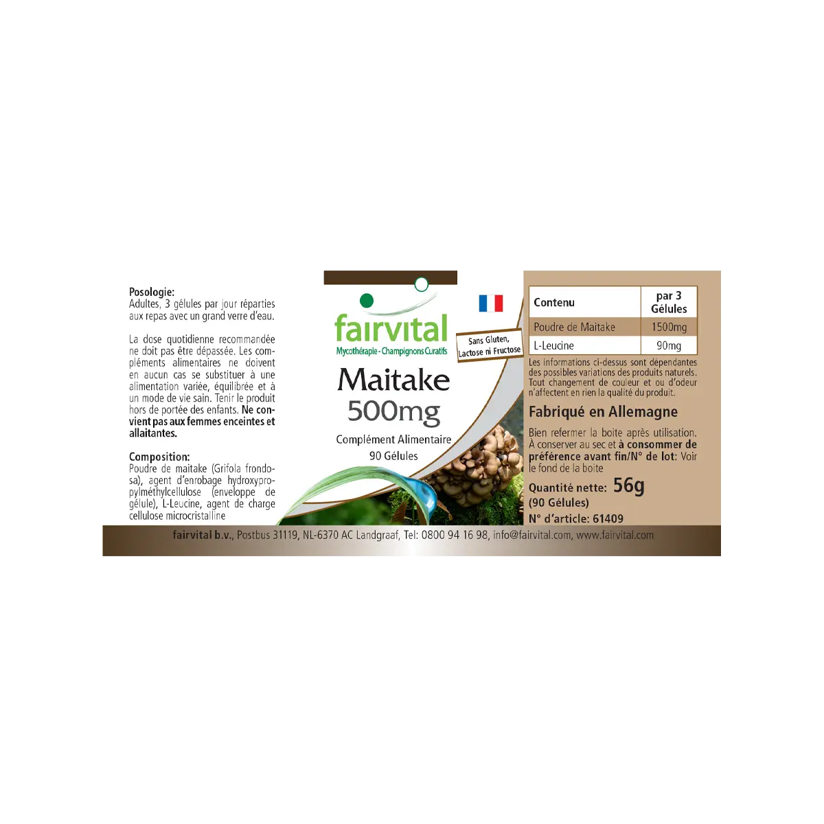 Maitake 500mg - 90 gélules