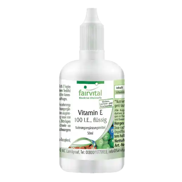 Huile de Vitamine E 100 U.I. par 3 gouttes - 50ml