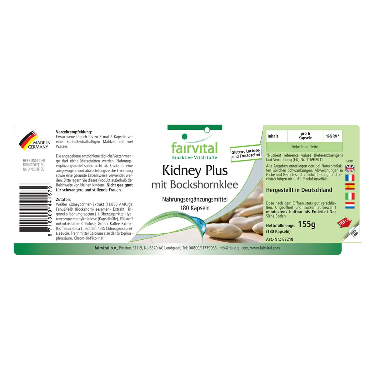 Kidney Plus bloqueador de carbohidratos- 180 Cápsulas