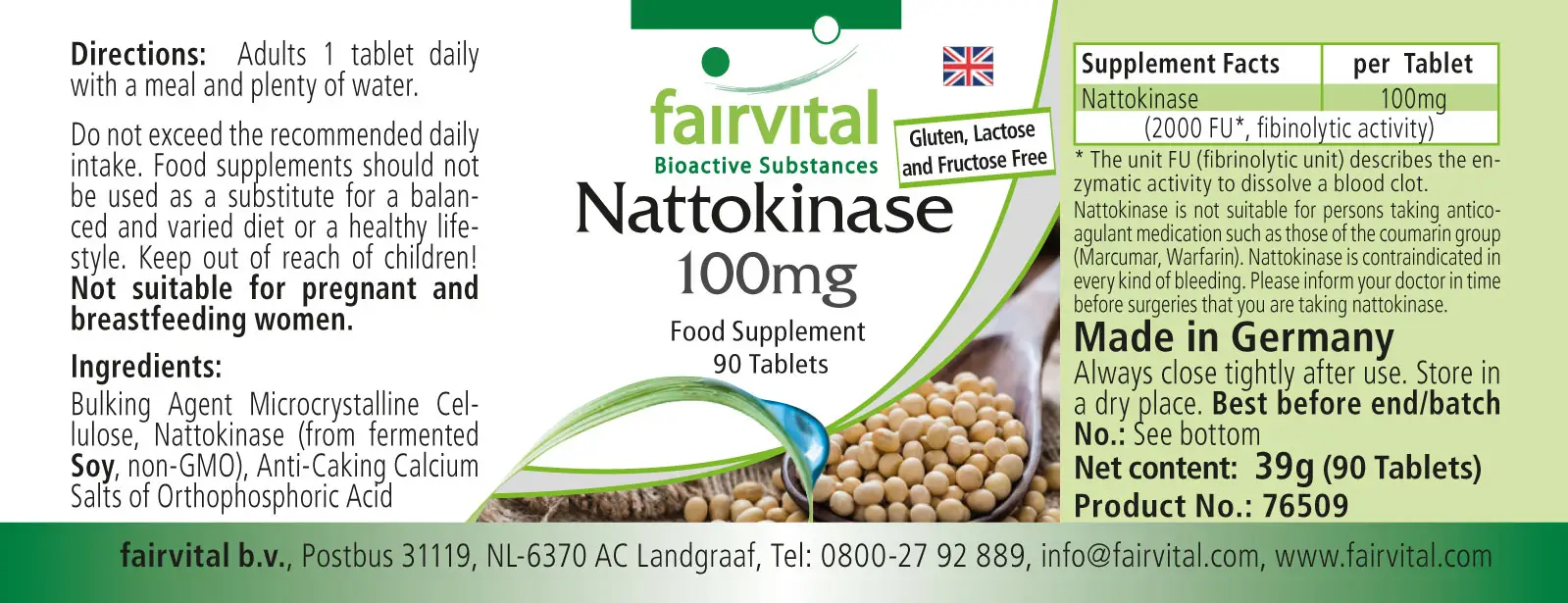 Nattokinase 100mg - 90 Tablets