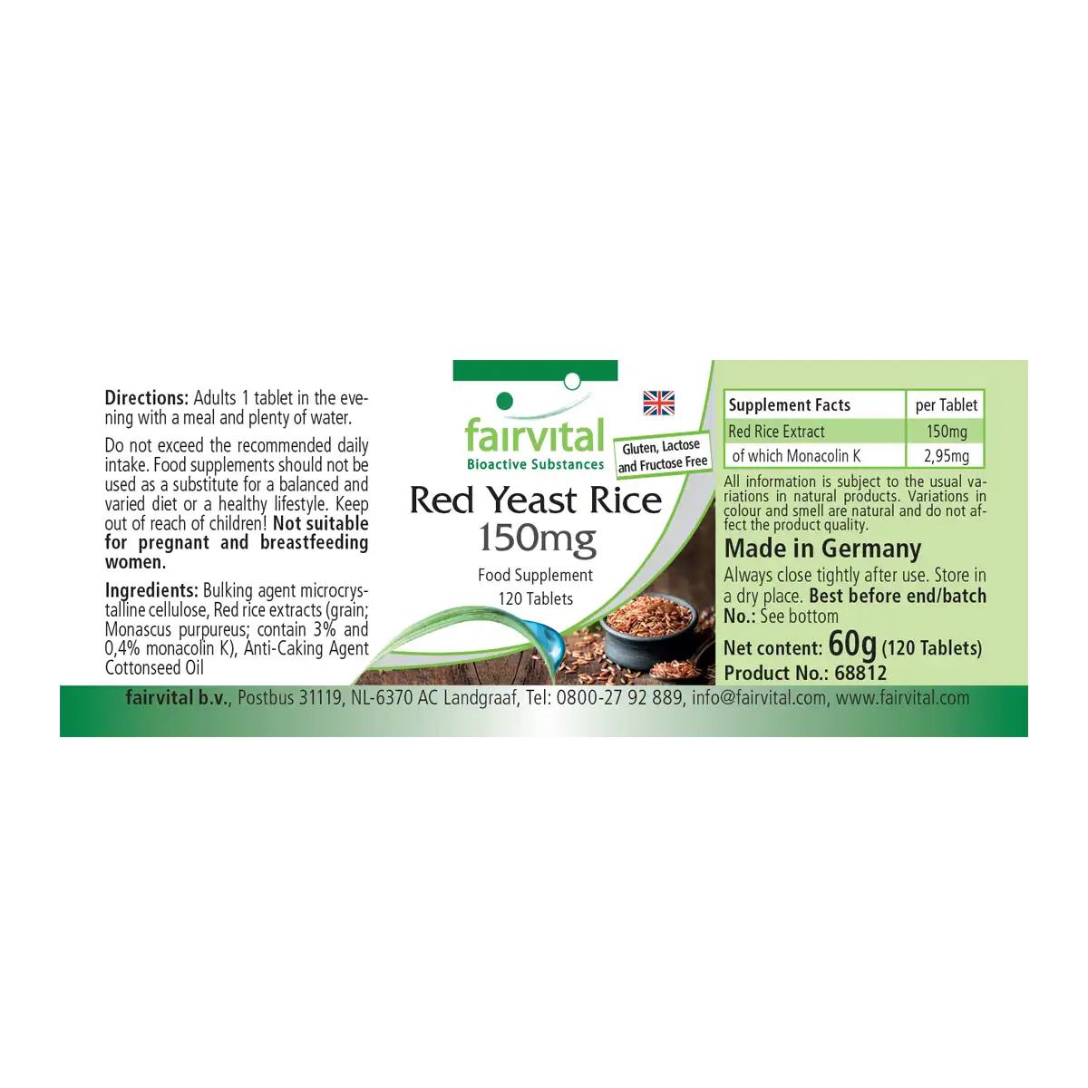 Red Yeast Rice 150mg - 120 Tablets