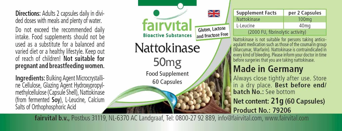 Nattokinase 50mg - 60 Cápsulas