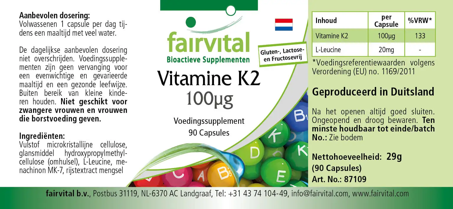 Vitamina K2 100µg - 90 Cápsulas