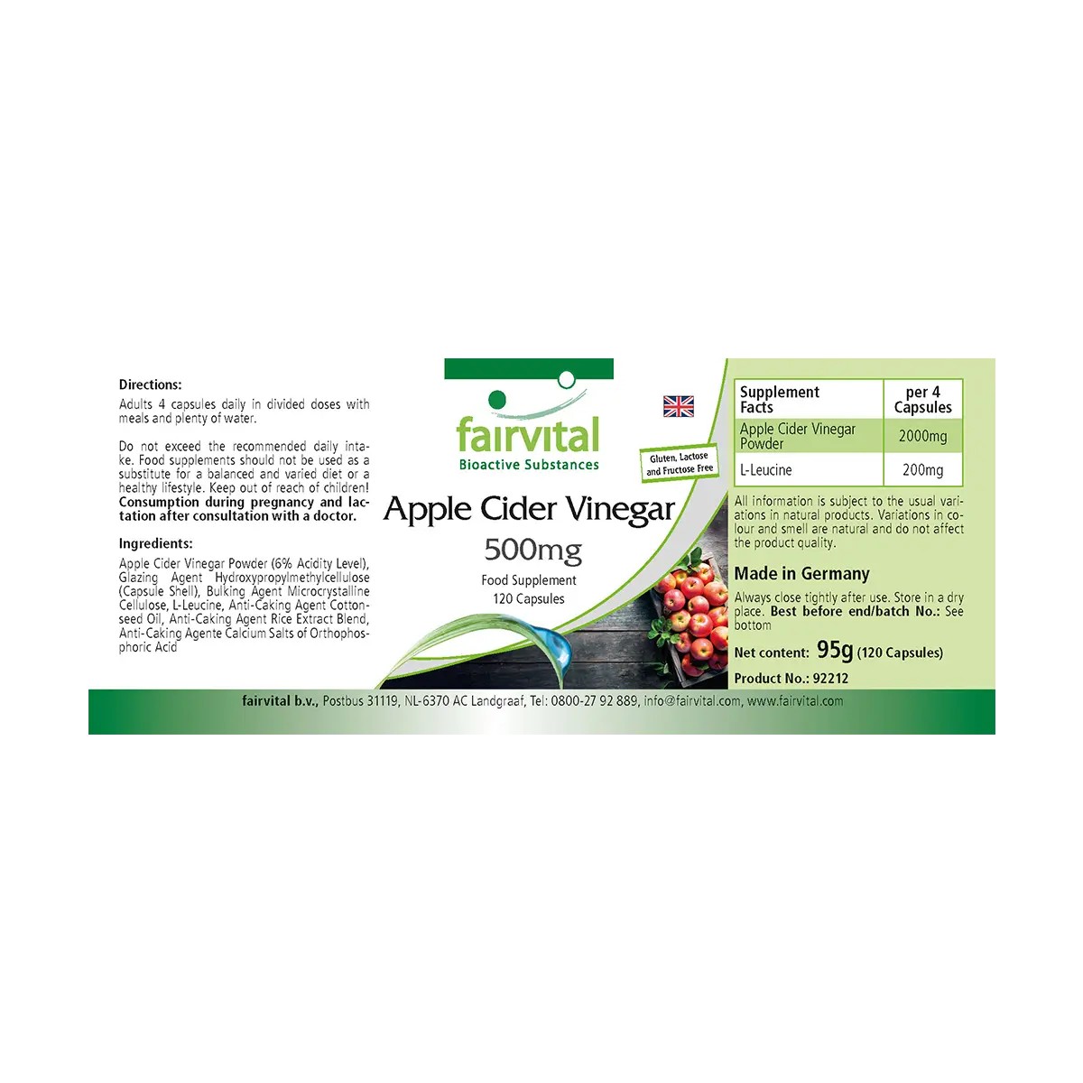 Apple cider vinegar - 120 capsules