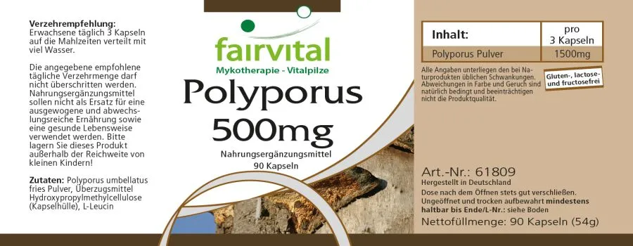 Polyporus 500mg - 90 Capsules