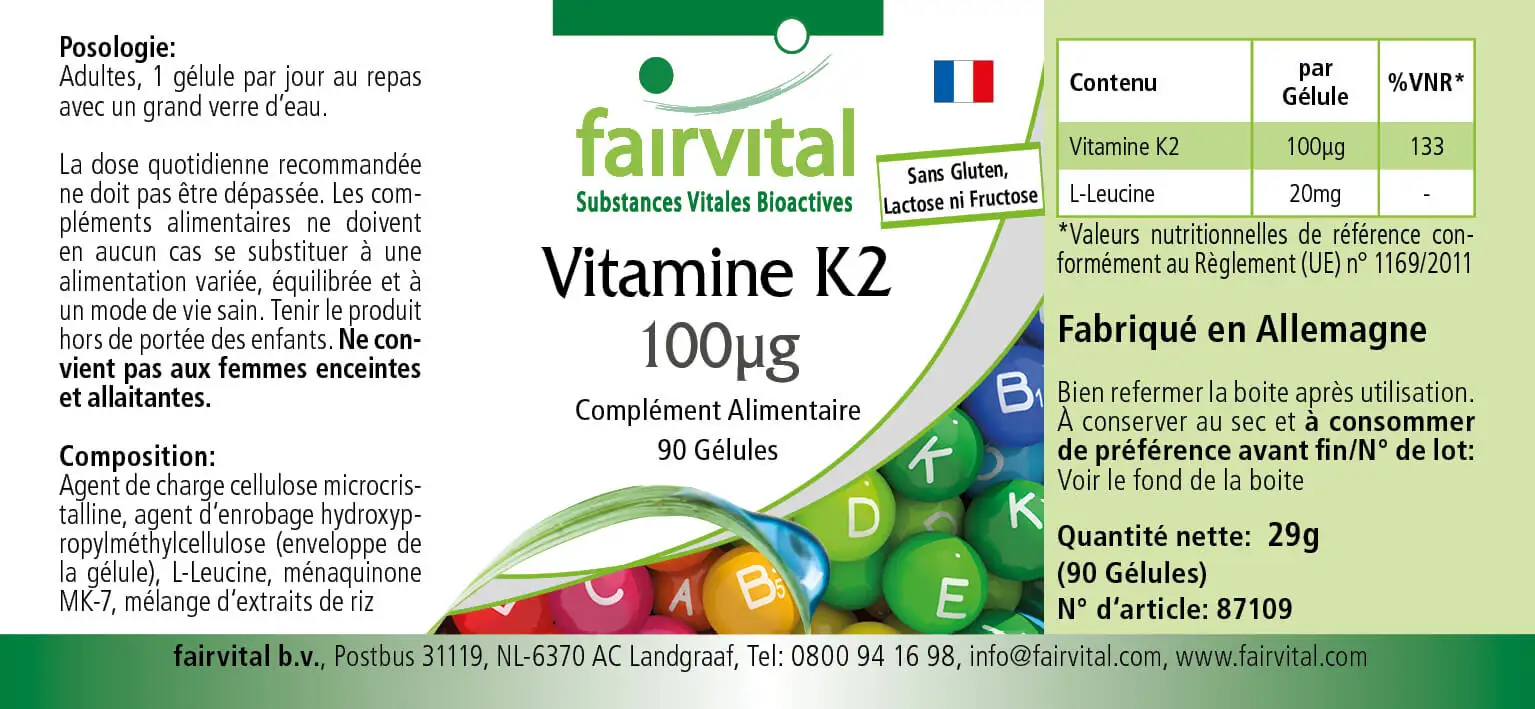 Vitamin K2 100µg - 90 Capsules