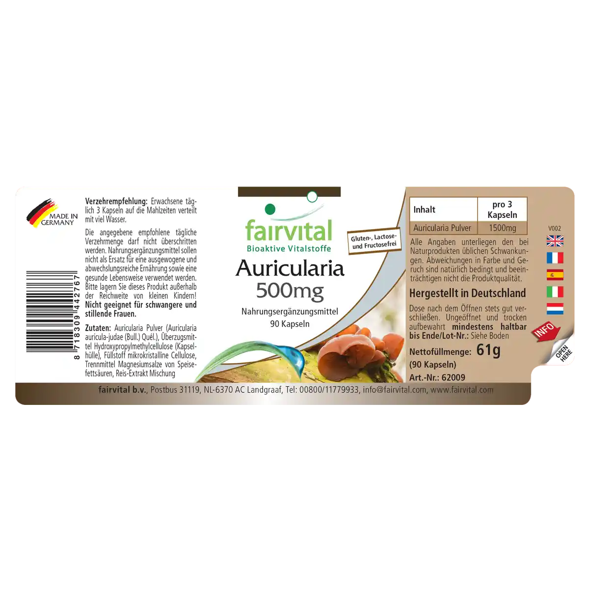 Auricularia 500mg