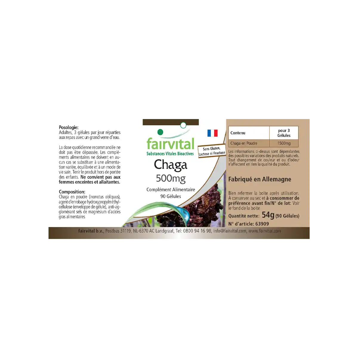 Chaga 500mg - 90 Capsules