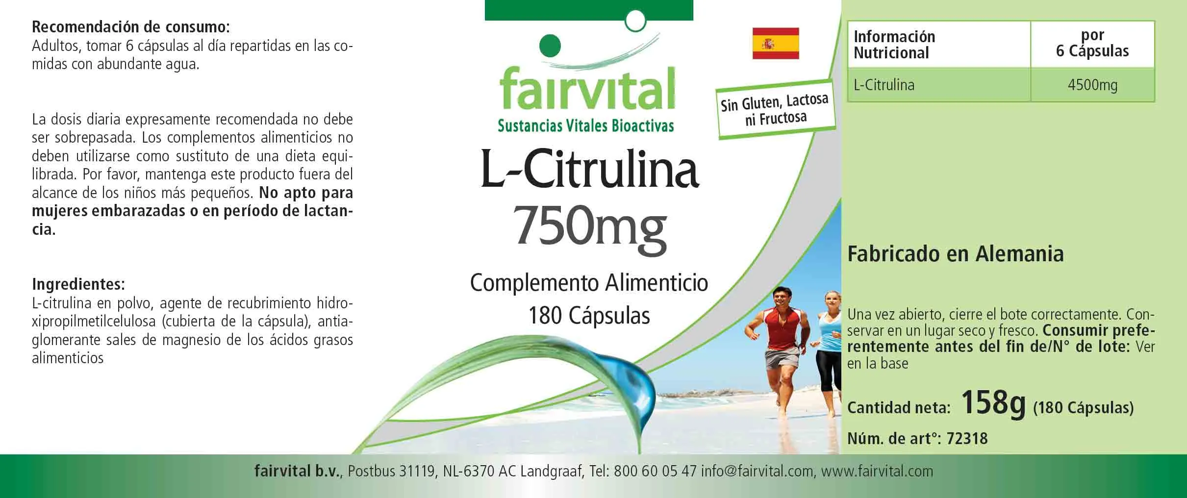 L-Citrulline 750mg - 180 gélules