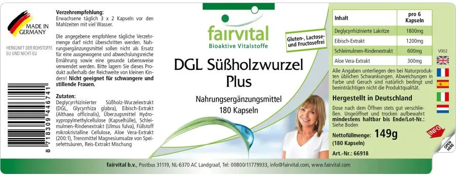 DGL Glycyrrhiza glabra Plus - 180 capsule