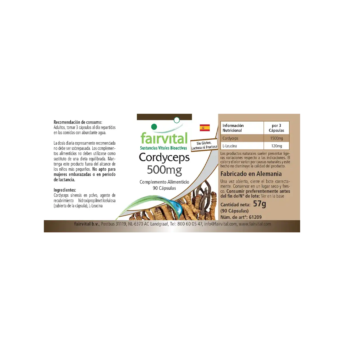 Cordyceps 500mg - 90 cápsulas