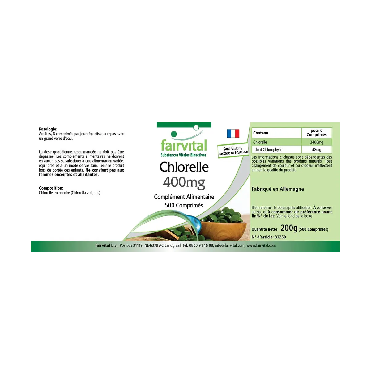 Clorella - 400mg - 500 compresse