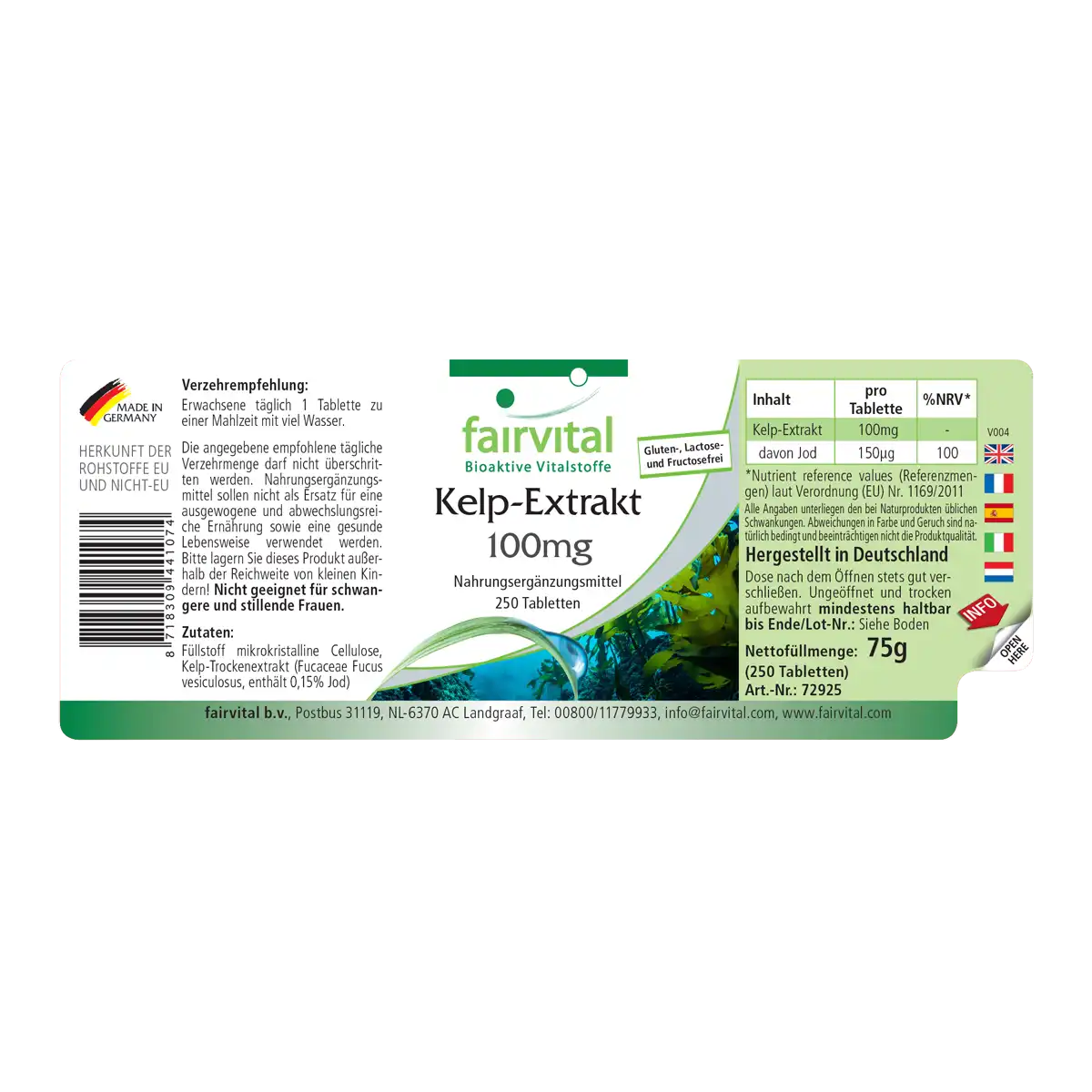 Kelp Extract 100mg - 250 Tablets