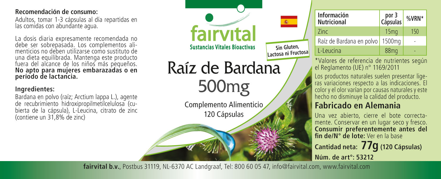 Radice di bardana 500mg - 120 capsule- Sale - MHD 05/25