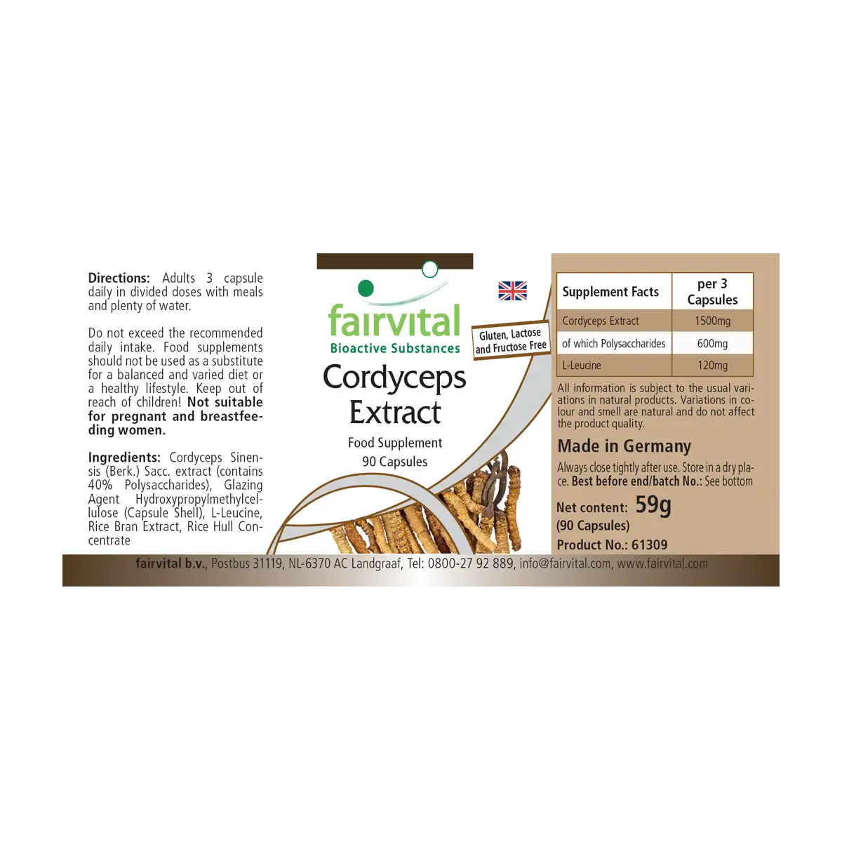 Estratto di Cordyceps – 90 capsule