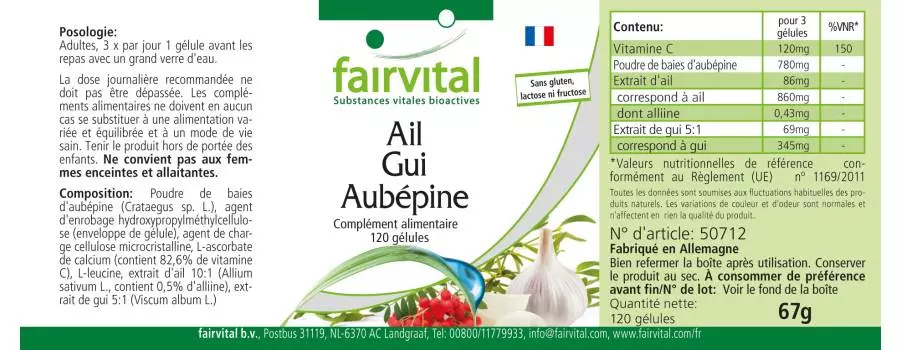 Ail Gui Aubépine - 120 gélules