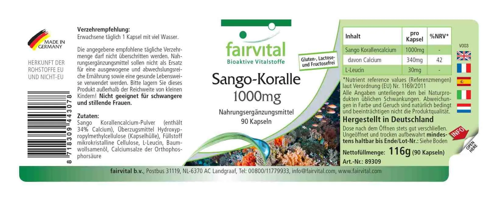 Corallo Sango – 100mg – 90 Capsule