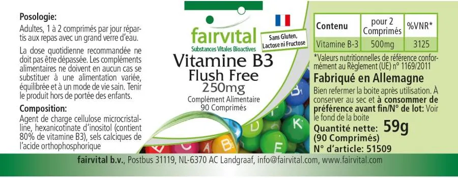 Vitamin B3 Flush Free 250mg - 90 Compresse