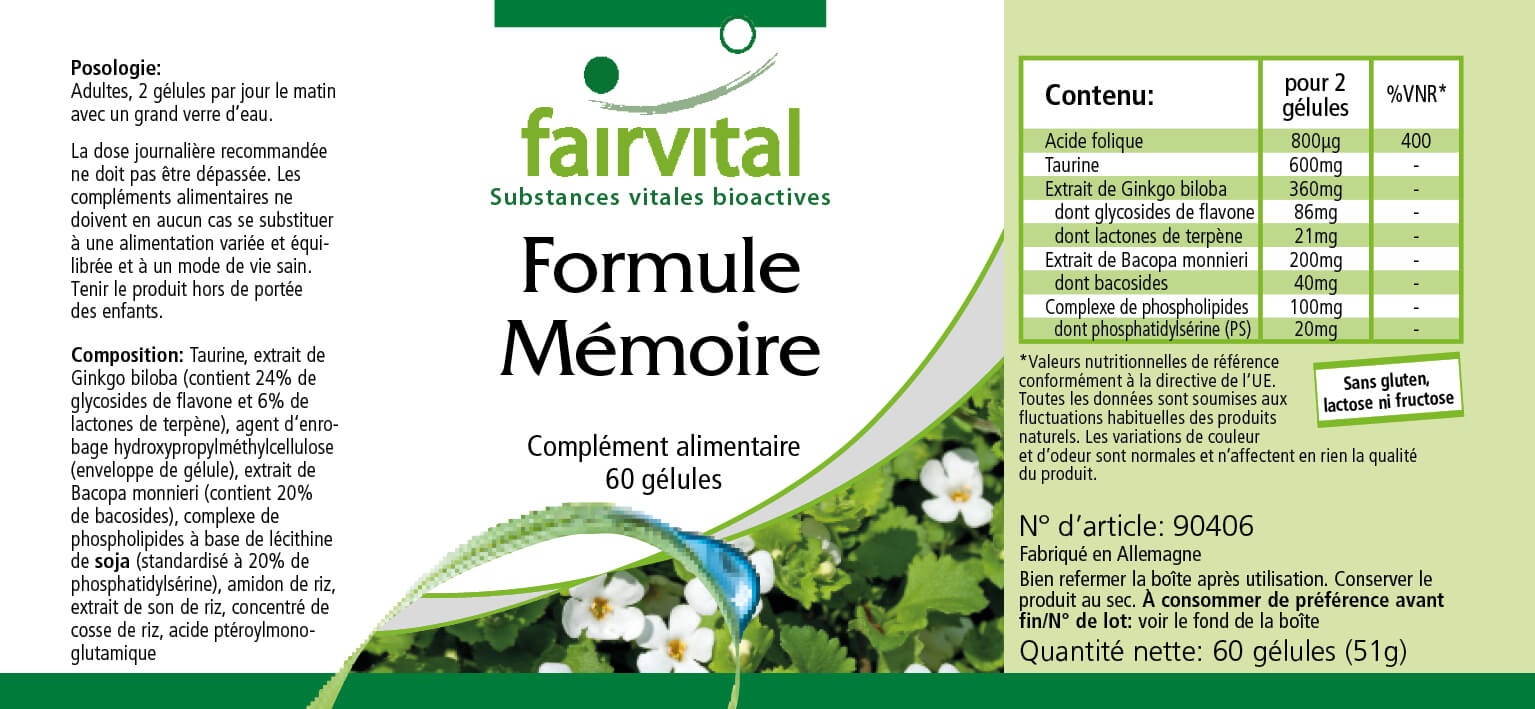 Memory Formula - 60 capsules- Sale - MHD - 04/25