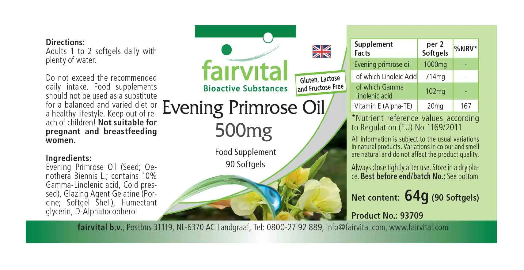 Evening primrose oil 500mg - Sale - best before - 11/24