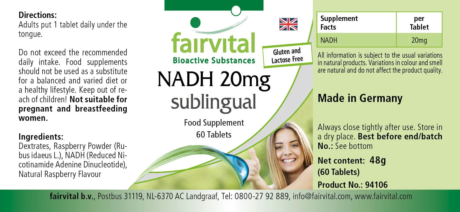 NADH 20mg sublingual - 60 Tablets