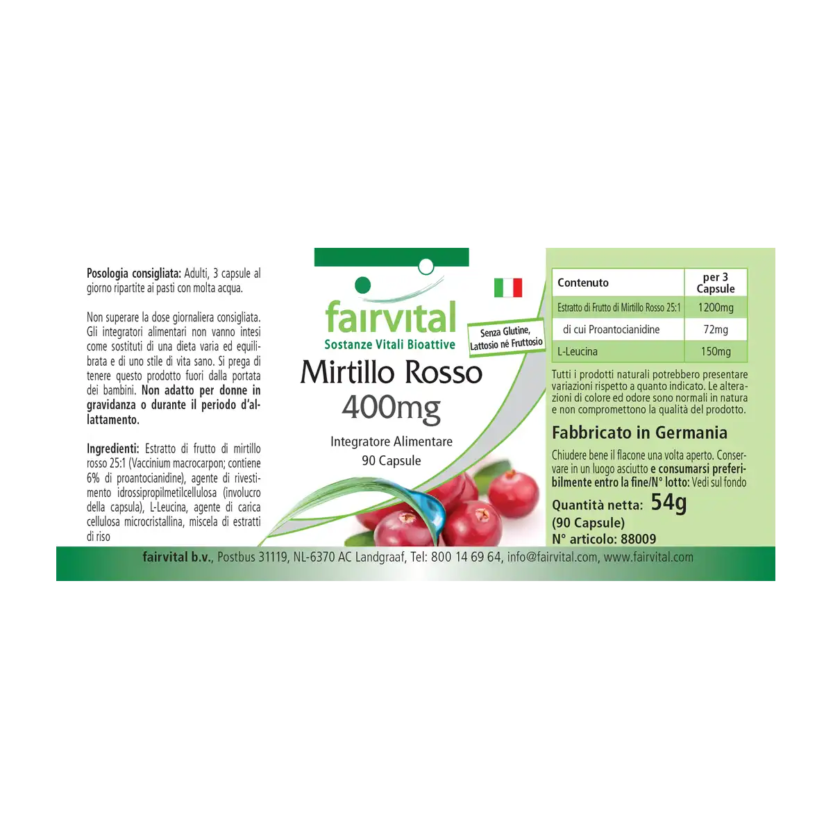 Mirtillo Rosso 400 mg - 90 Capsule