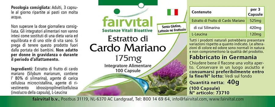 Estratto di Cardo mariano – 100 capsule