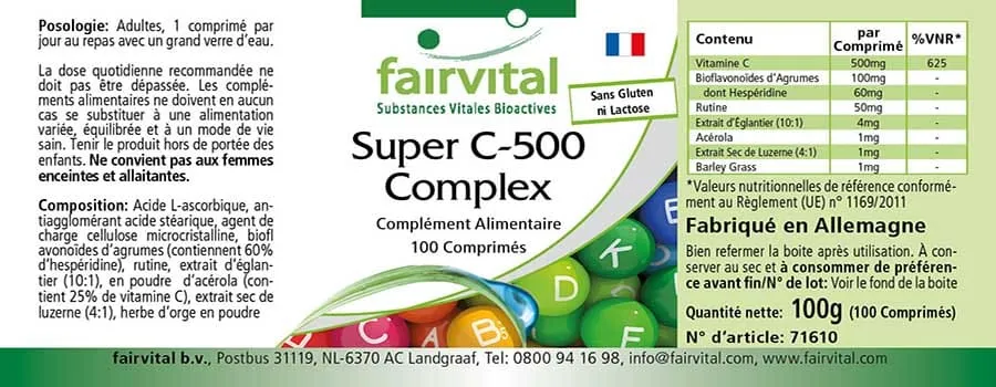 Super C-500 Complex - 100 Tablets