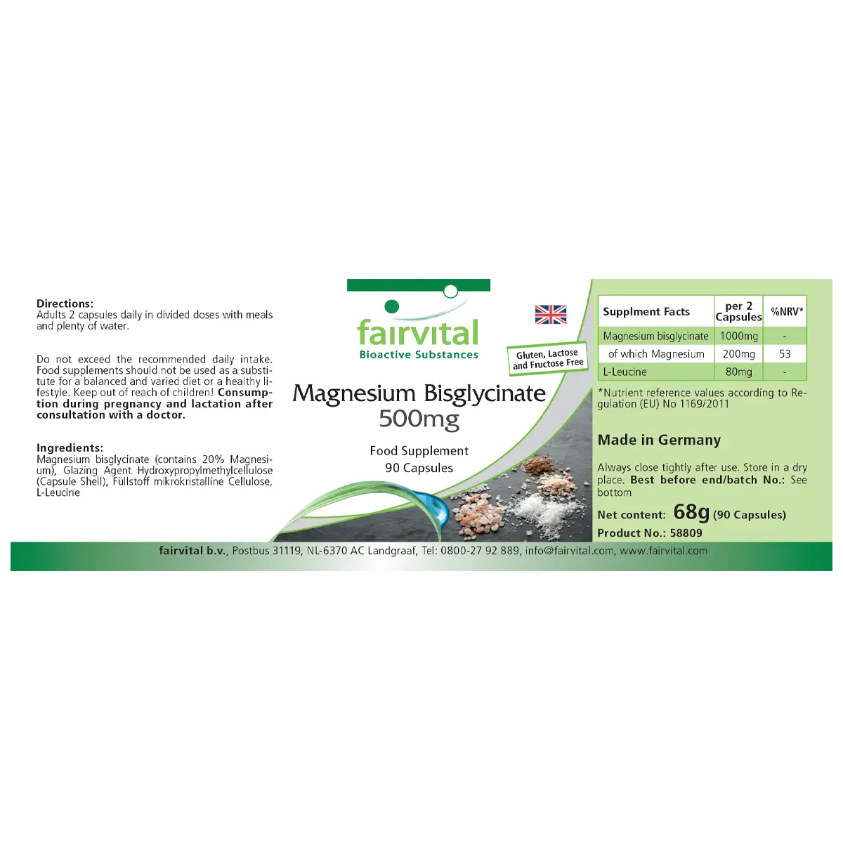 Magnesio bisglicinato 500 mg