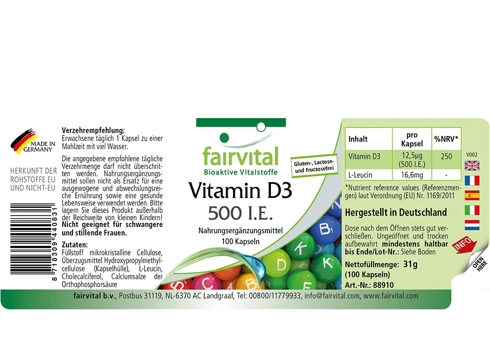 Vitamina D3 500 U.I. - 100 capsule