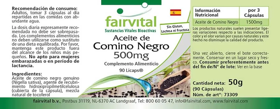 Aceite de comino negro 500mg - 90 LiCaps®