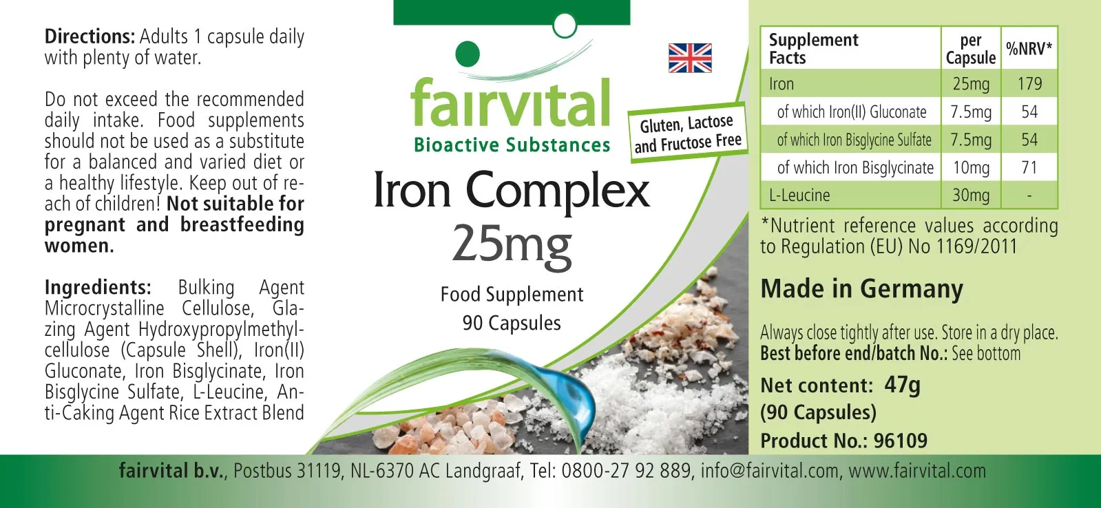 Iron Complex 25mg - 90 Capsules