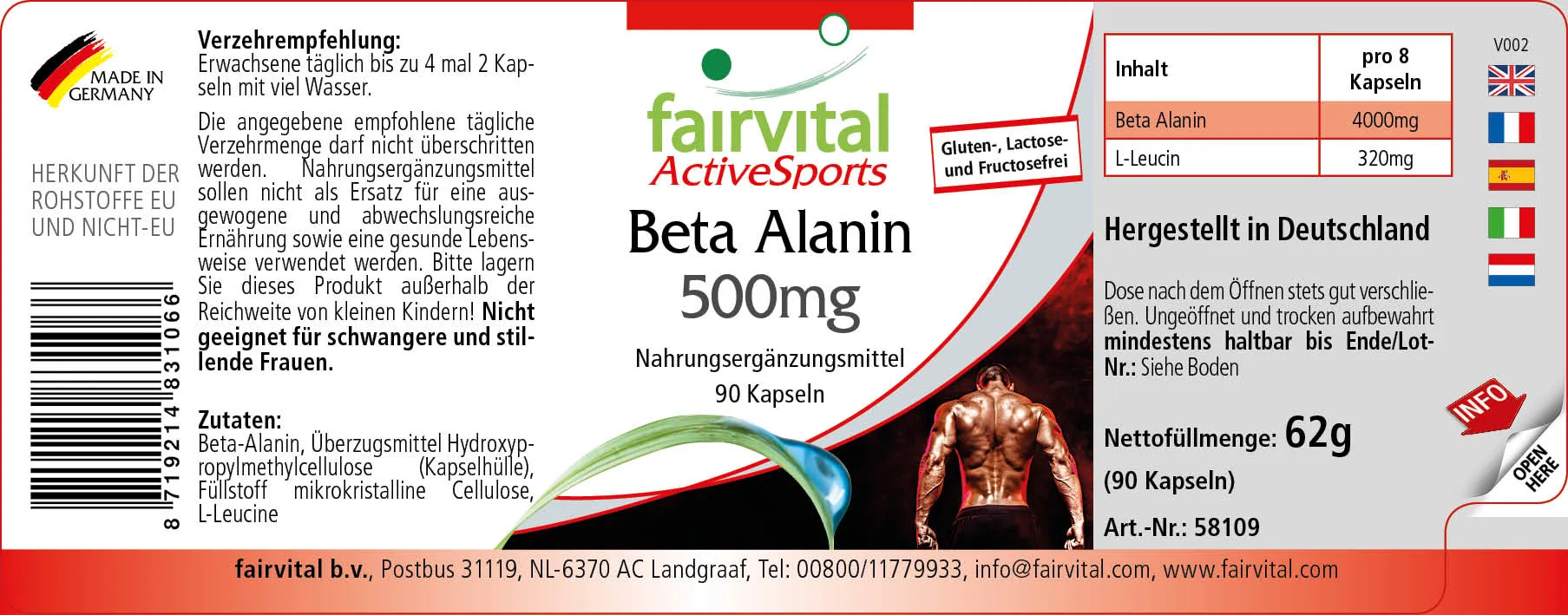 Bêta Alanine 500mg