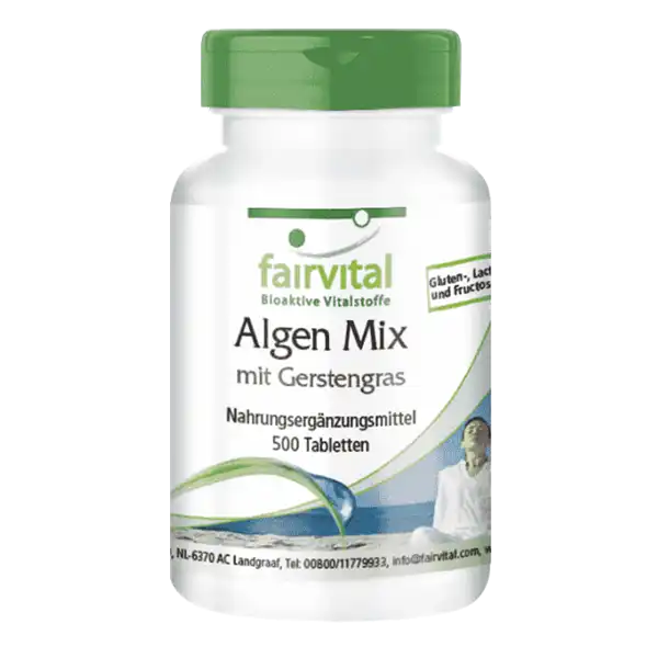 Algae mix with barley grass - 500 tablets