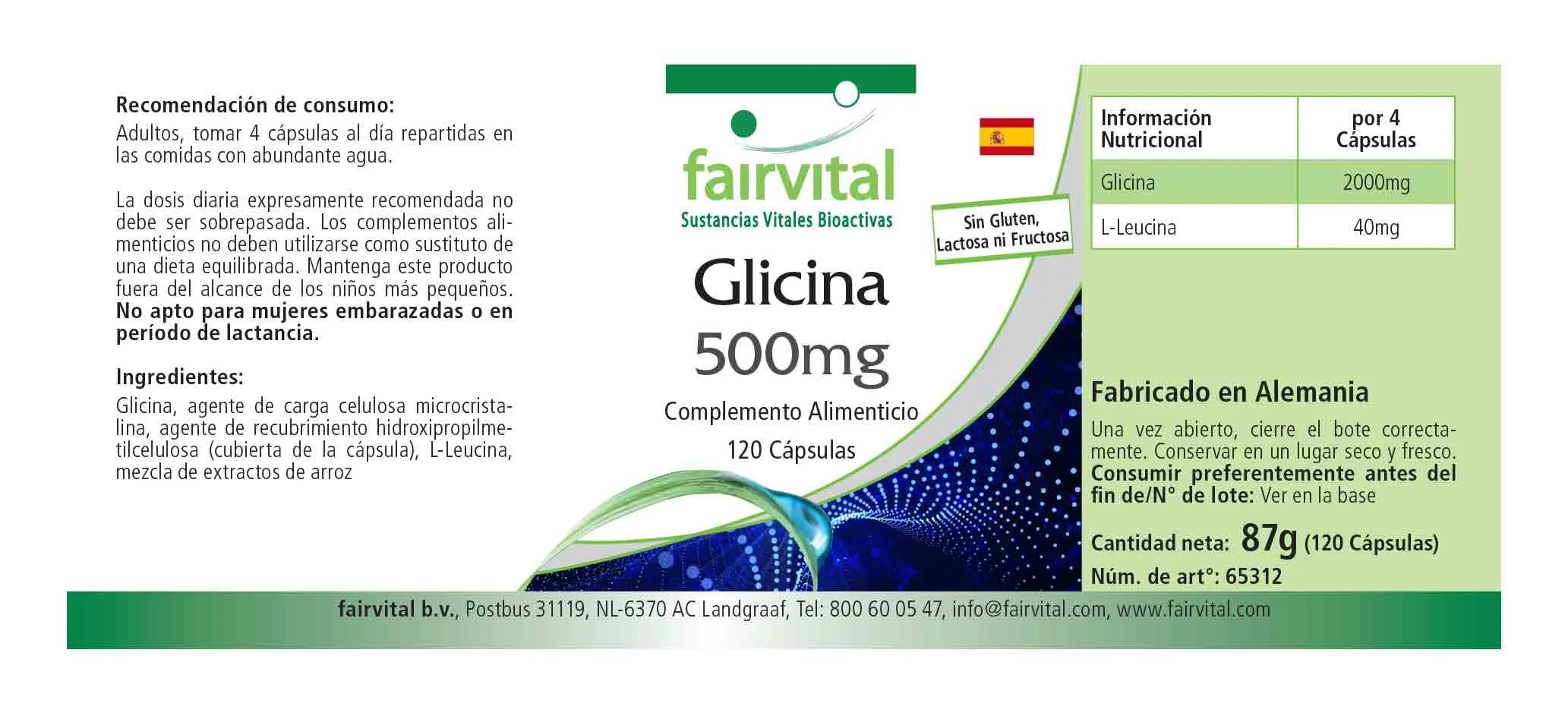 Glycine 500mg - 120 gélules